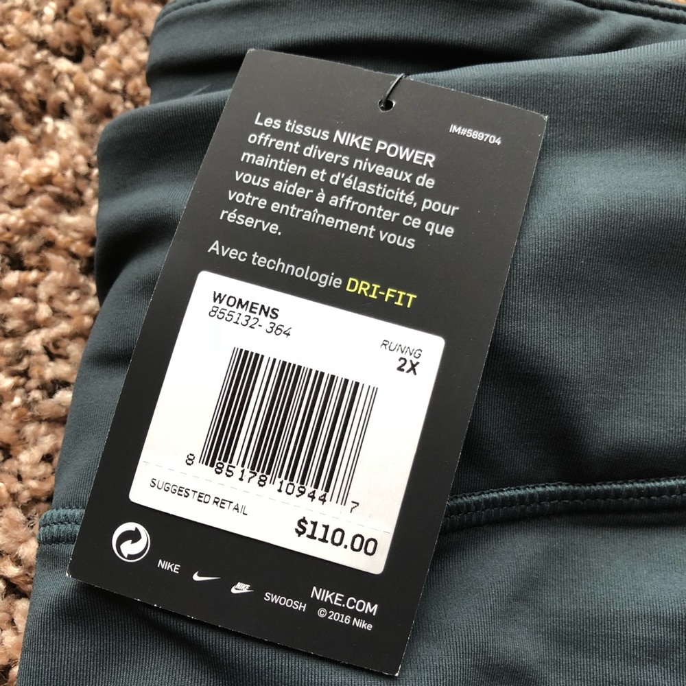 1 LEFT!! NWT Nike Forest Green Athletic Leggings - Picture 3 of 7
